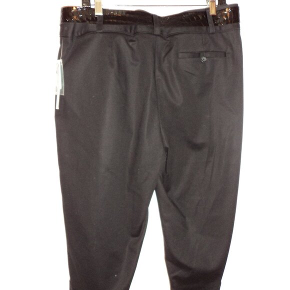 NWT Apt 9 Women's Size 16 Maxwell Fit Capri Pants Cropped Black Faux Croc Belt - Picture 5 of 11